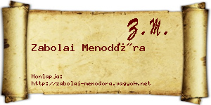 Zabolai Menodóra névjegykártya
